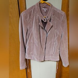 Maurices Velvet Bomber Jacket in Dusty Rose
